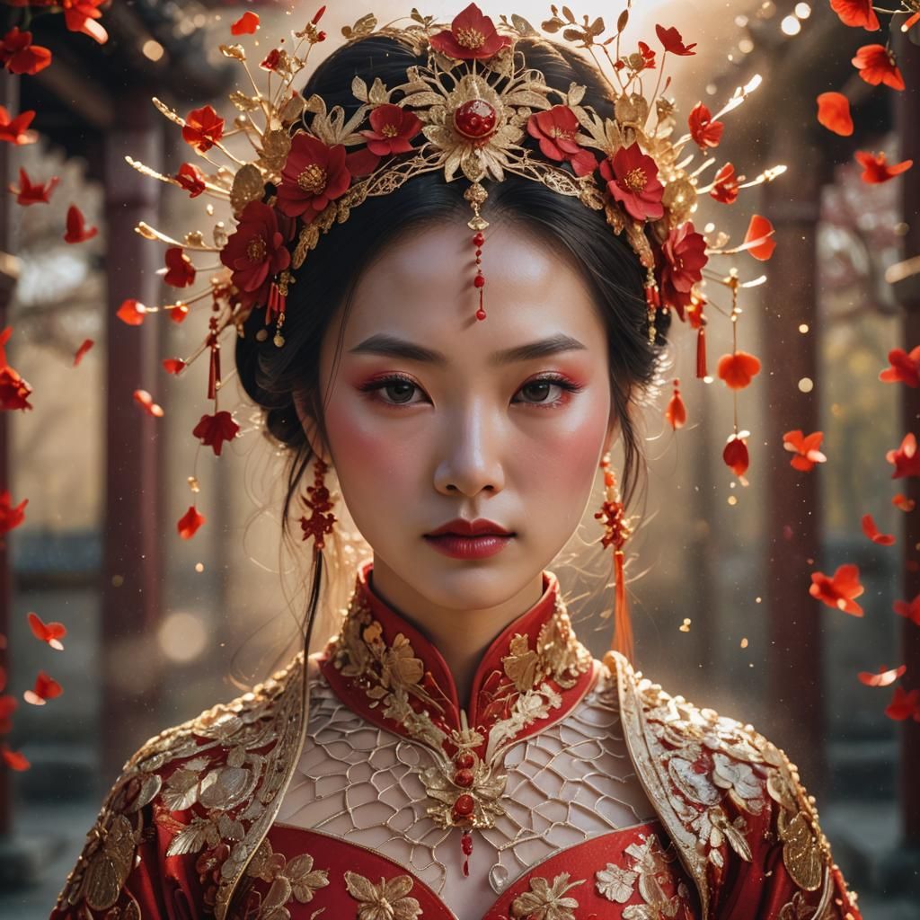 Traditional Chinese Bride Close Up