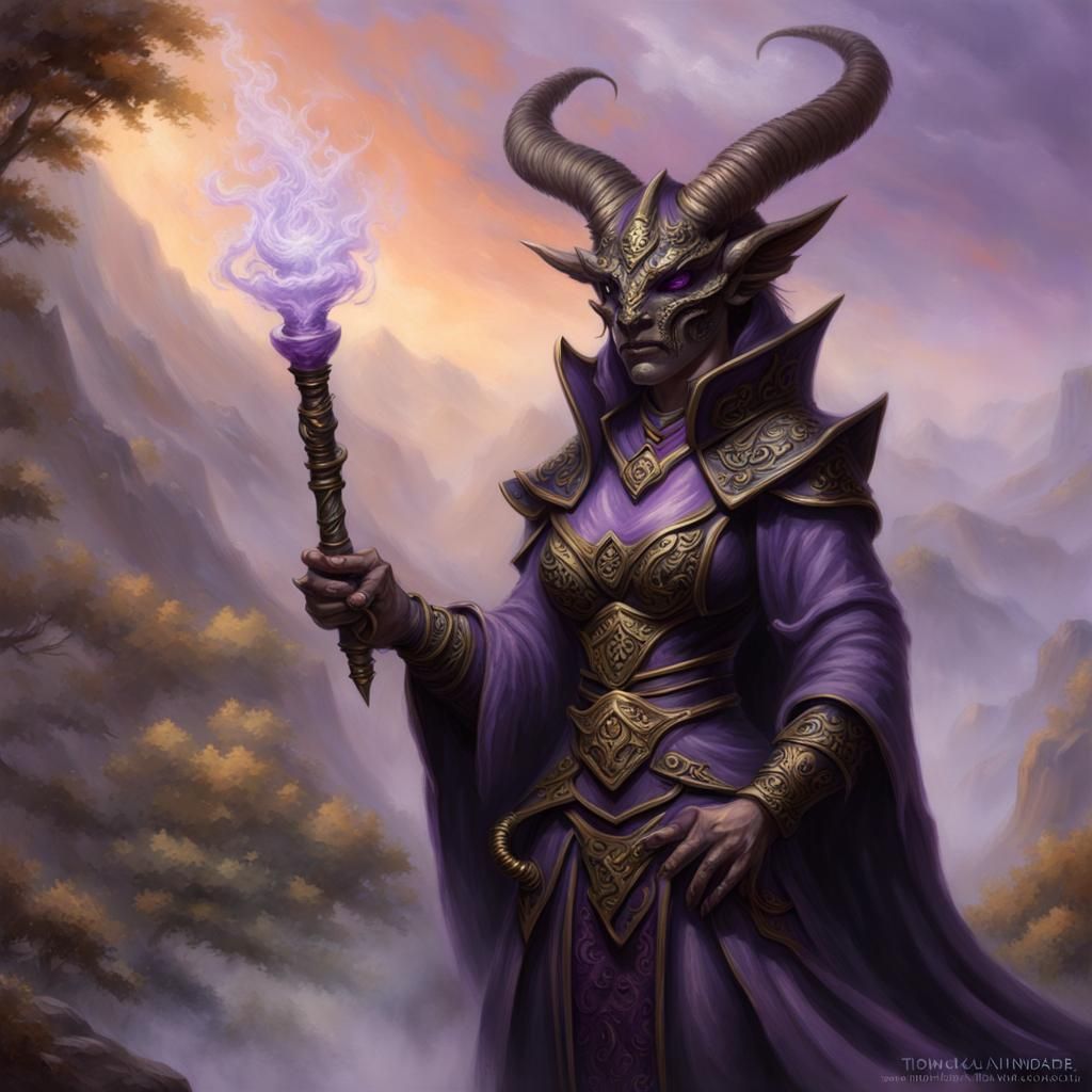 Bronze Dragonborn Warlock Emitting Magical Energy - AI Art, image size:1024x1024