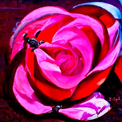 Rose Garden Oil Painting in Realist Style