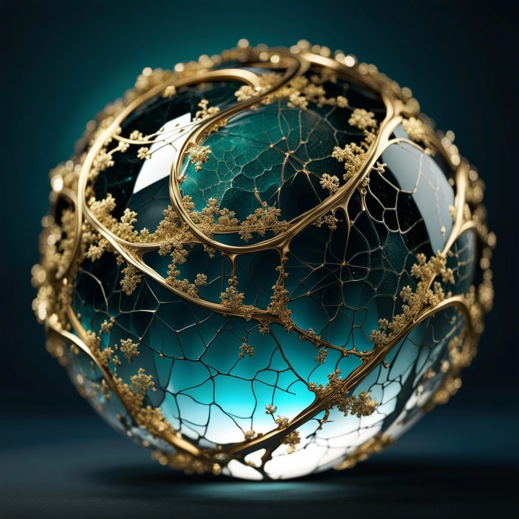 Cracked Glass Moon Sphere with Fractal Effects