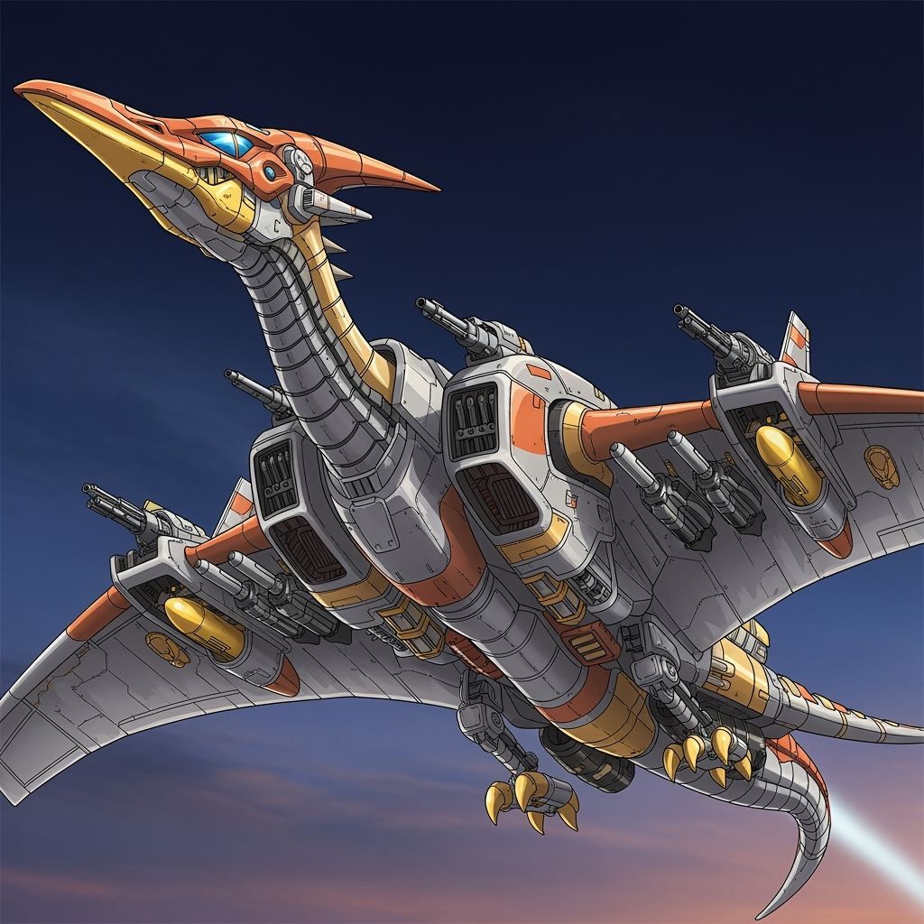 Colossal Pteranodon Spaceship with Advanced Weaponry