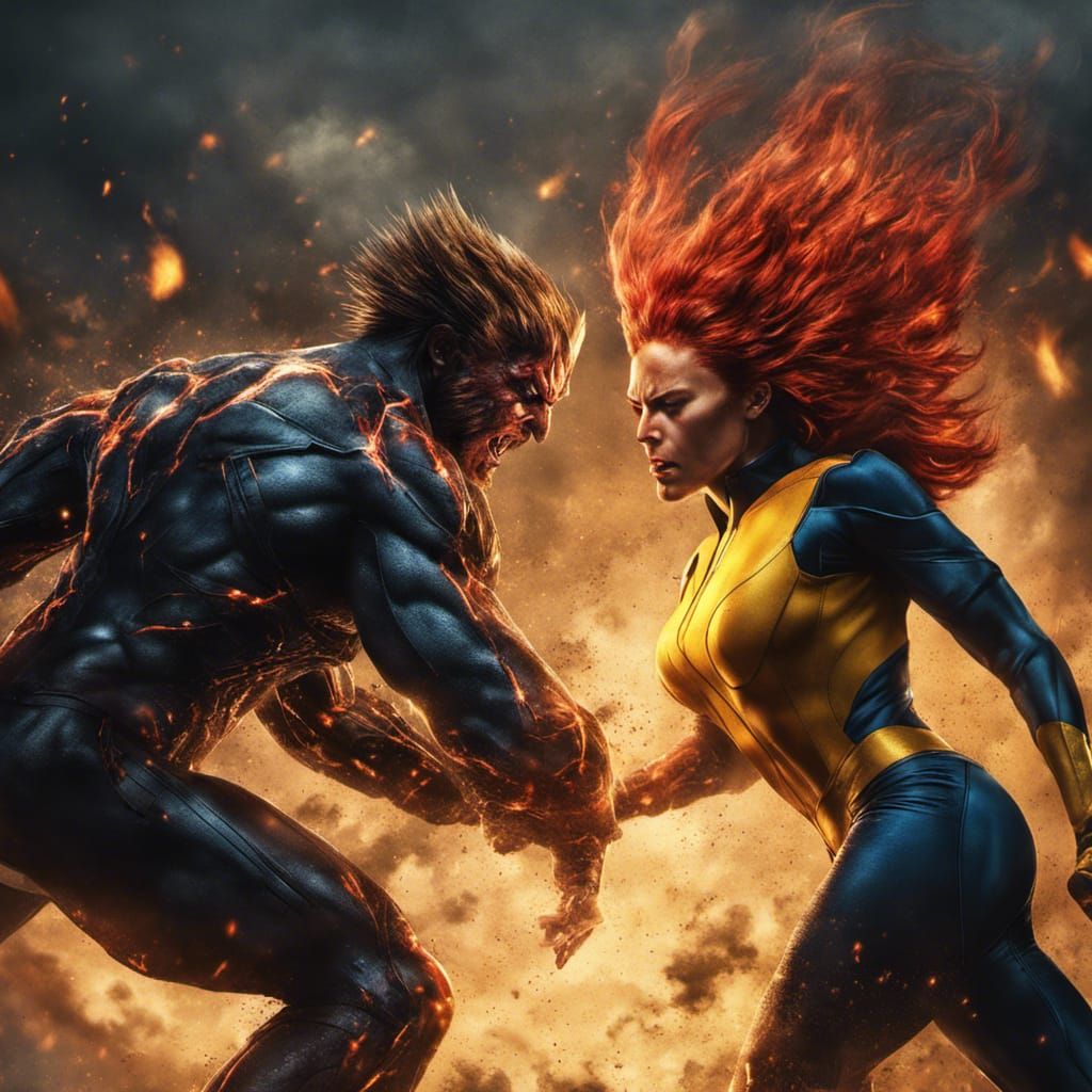 Dark Phoenix vs Wolverine: Hyperrealistic Showdown
