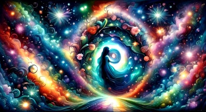 Ethereal Nature in Stained Glass Style