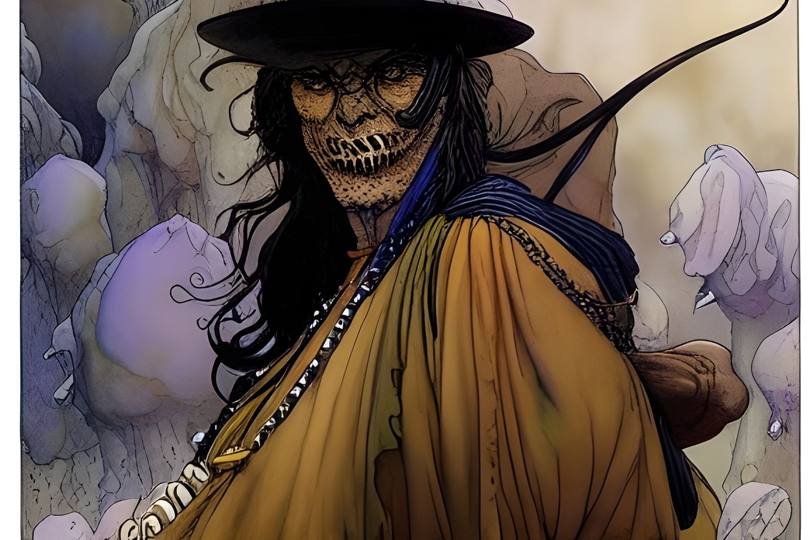 Eldritch Character Concept Art in Watercolor