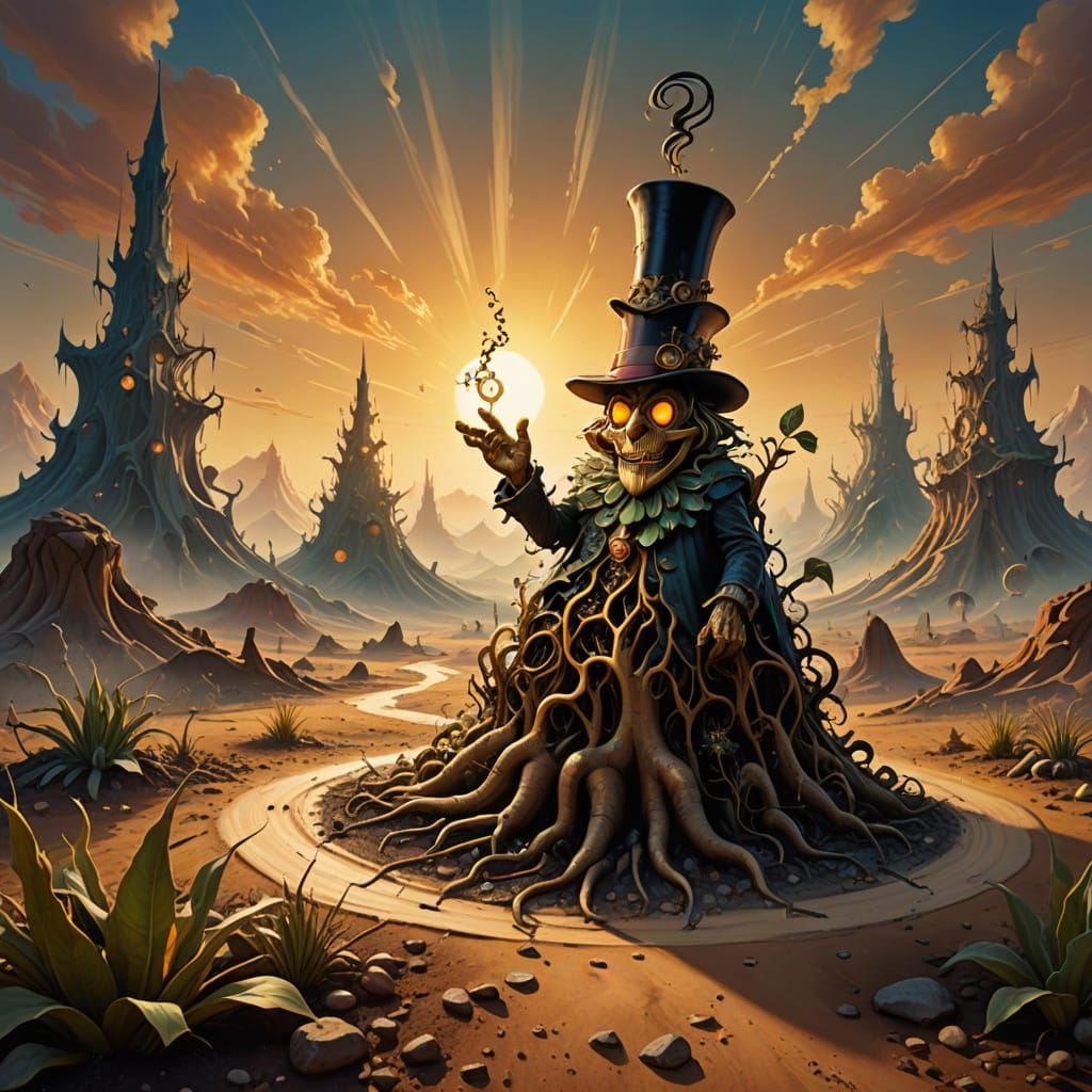 Surreal Dreamscape with Melting Clocks and Eyes