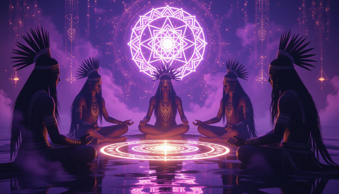 Mystical Tribal Ritual in Ethereal Mist