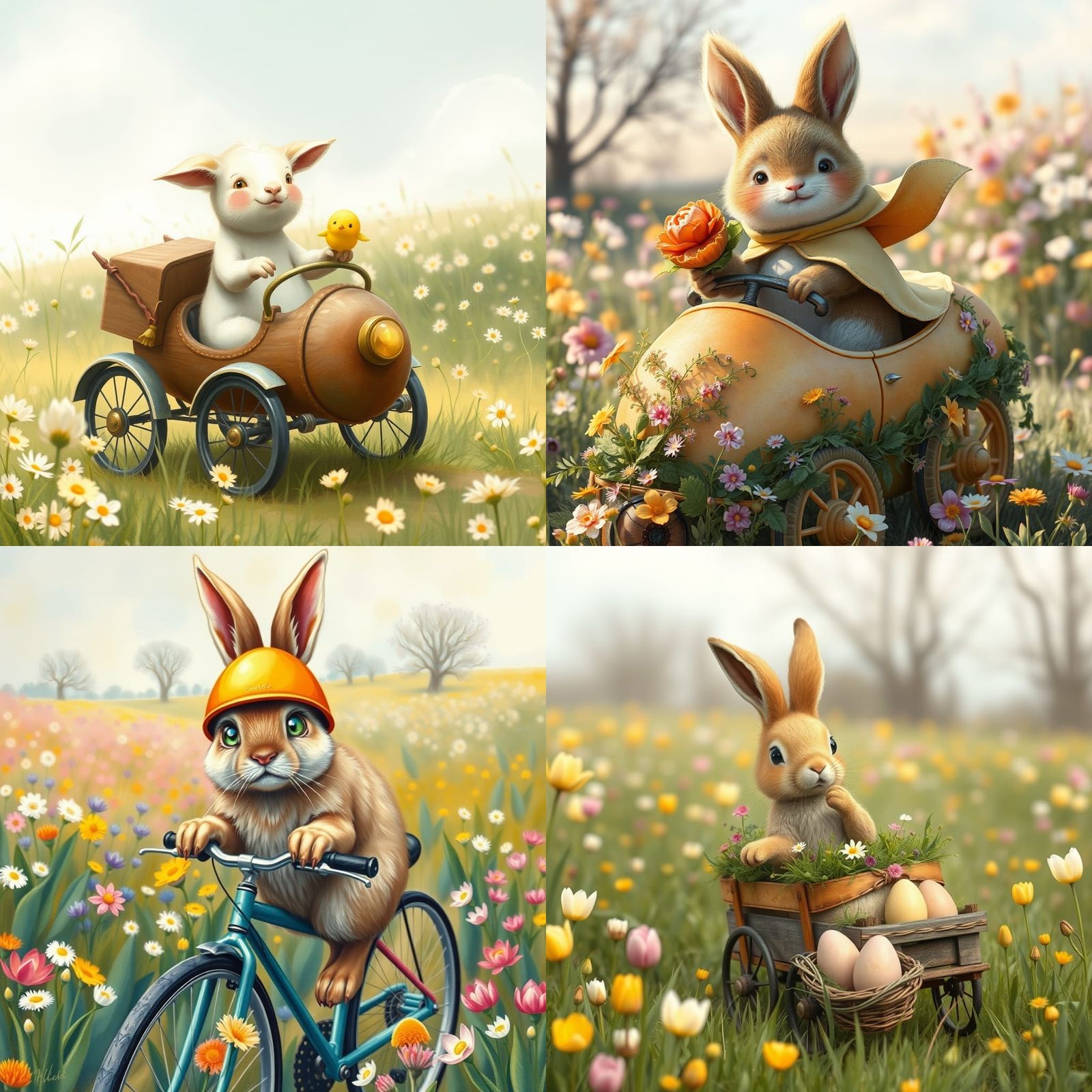 Easter Bunny in a Carriage Ride