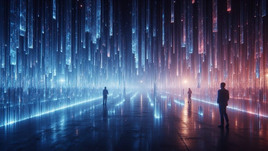 Crystal Installation in Contemporary Pointillisme Style