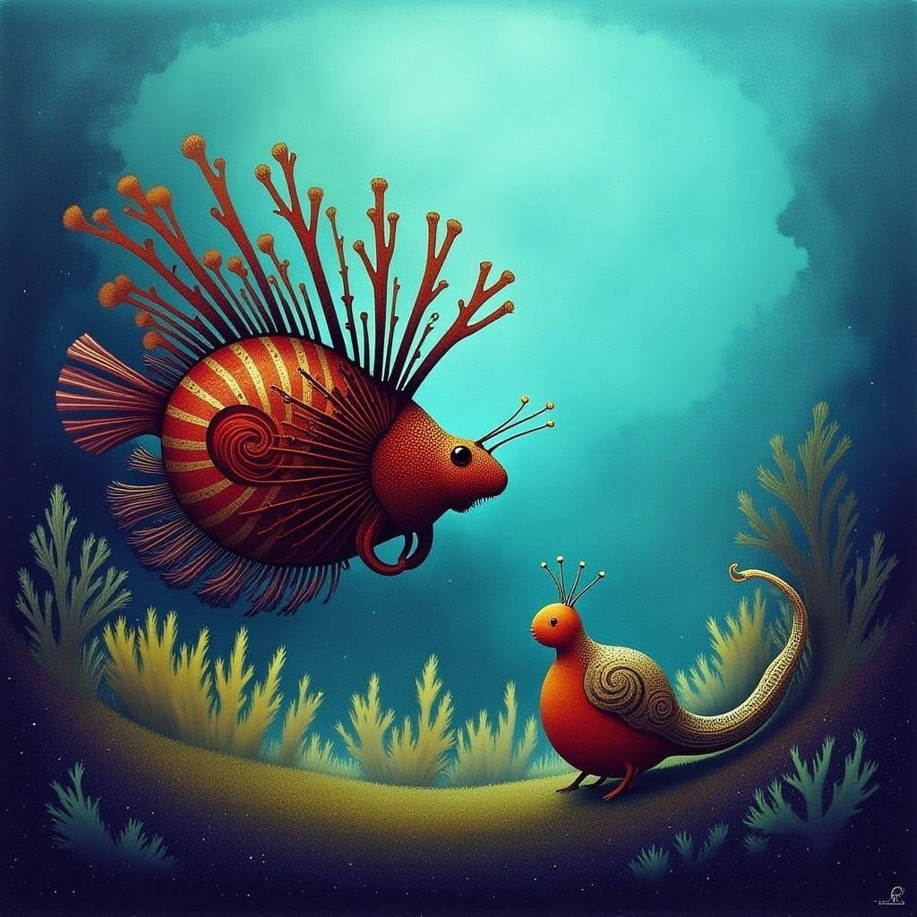 Lionfish in Coral Reef, Detailed Digital Art