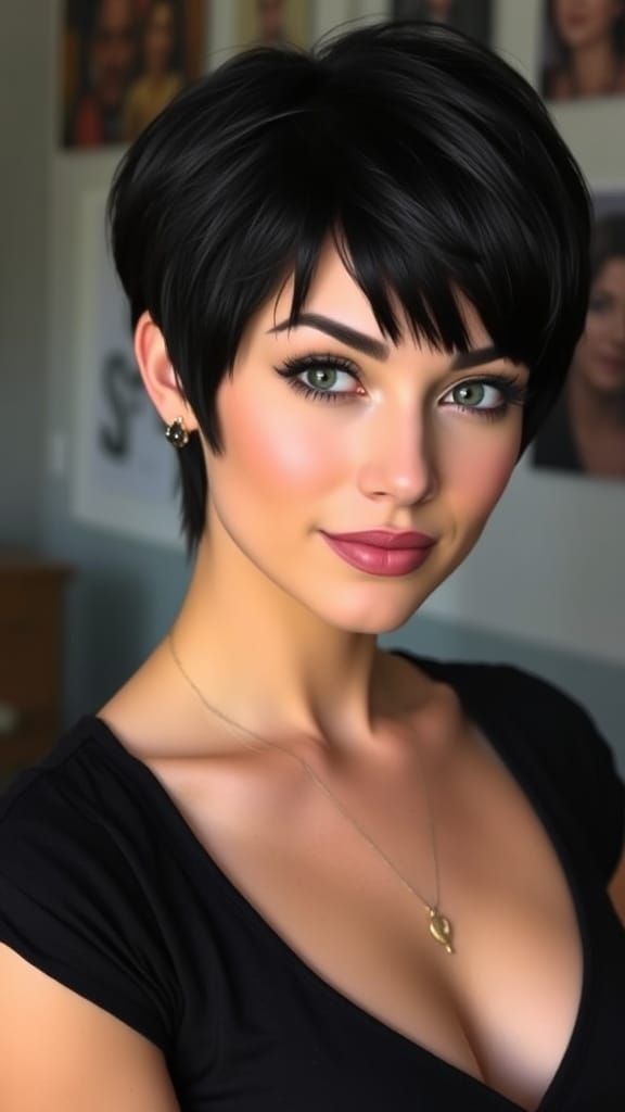 Wanted Female with Short Black Hair and Hazel Eyes