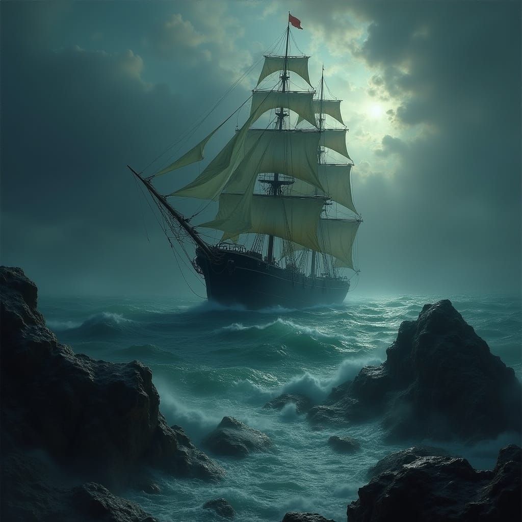 Stormy Seascape in the Style of Masterful Maritime Artists