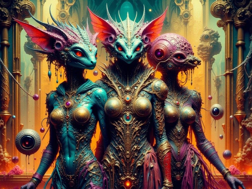 Reptilian Humanoids with Nanobot Cybernetic Armor