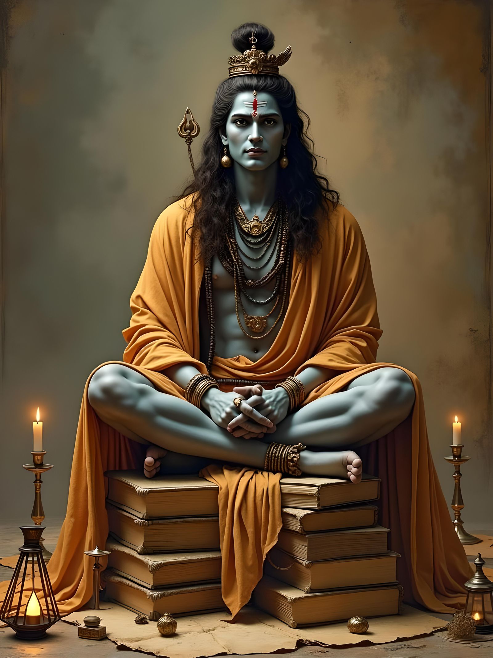 Shiva as God of Writing in Bronze and Gold