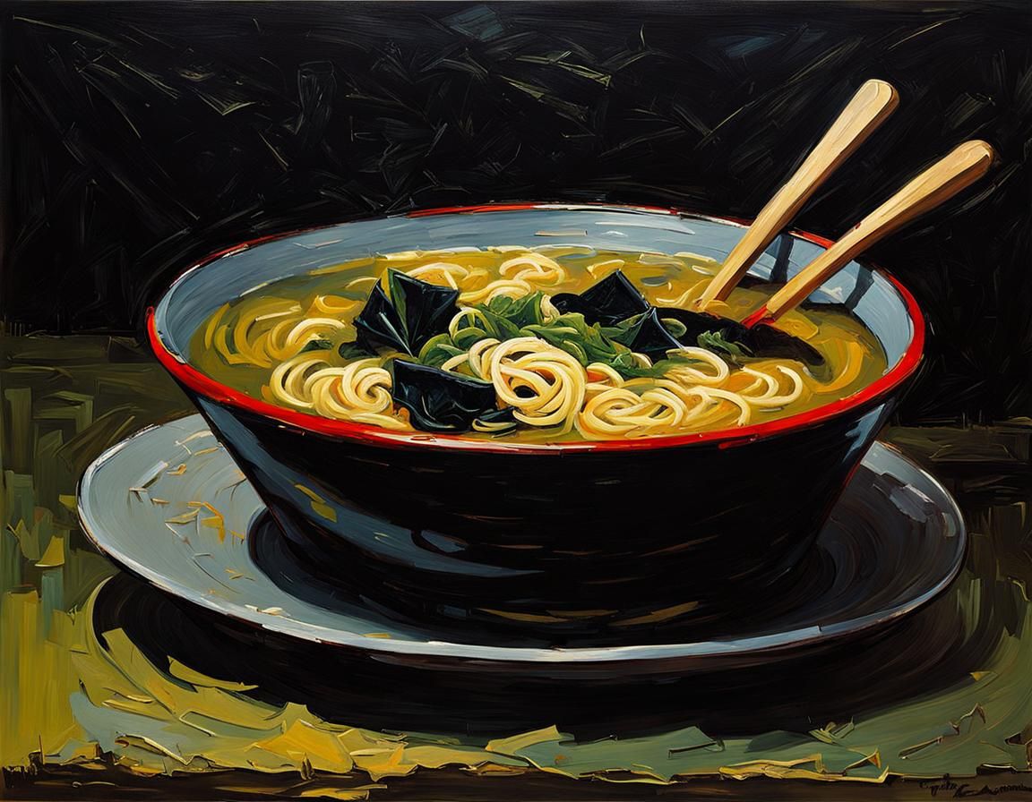 Miso soup with ramen noodles, yumyum!