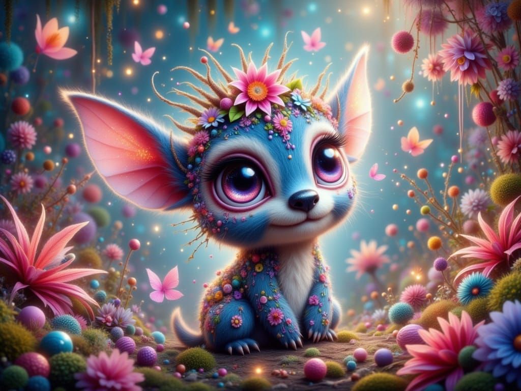 Whimsical Stitchie in Enchanted Tropical Paradise