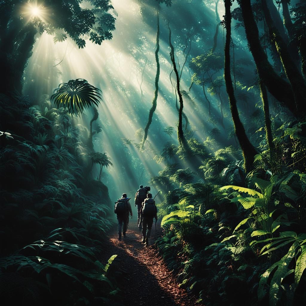 Explorers Venture into the Heart of a Dense Jungle in a Cine...