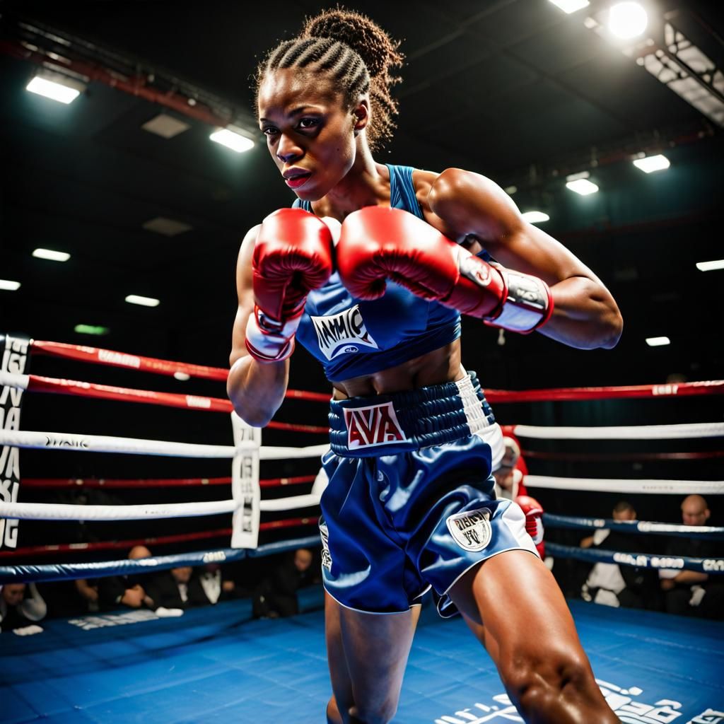 Dynamic Action Shot of Boxer in the Ring
