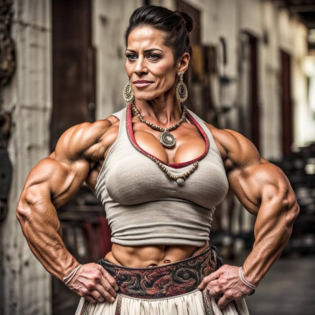 Mexican Bodybuilder in Traditional Dress