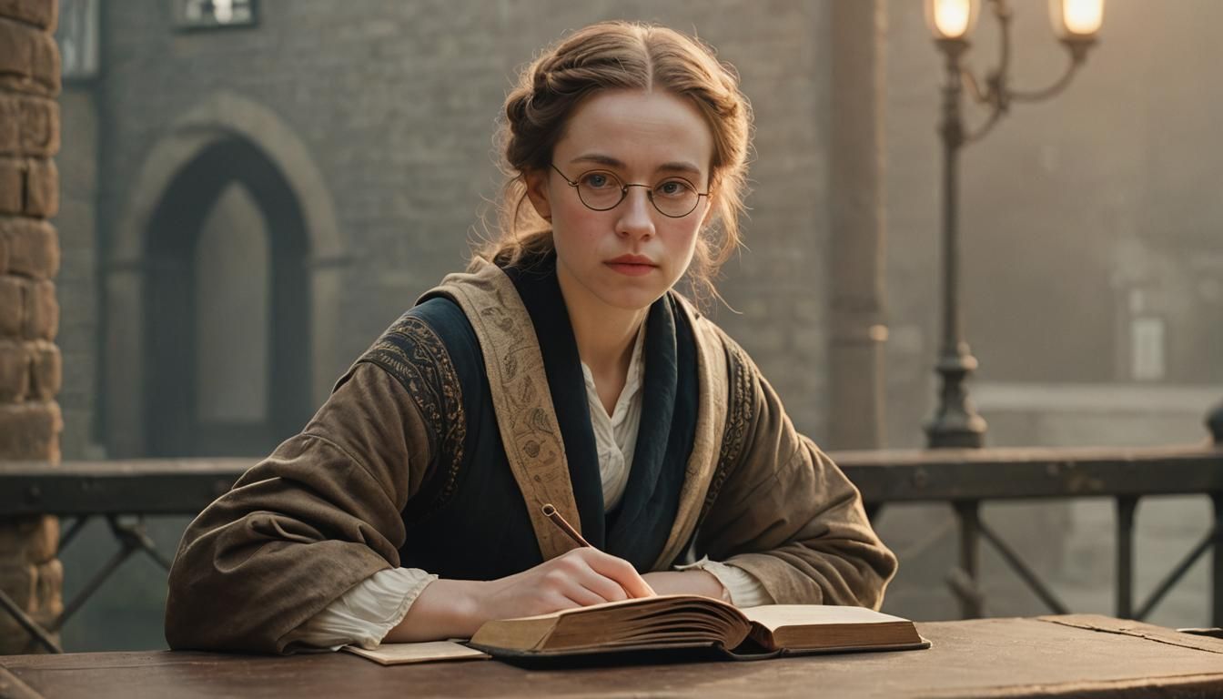 A Woman in Contemplation: Oil Portrait in Golden Light