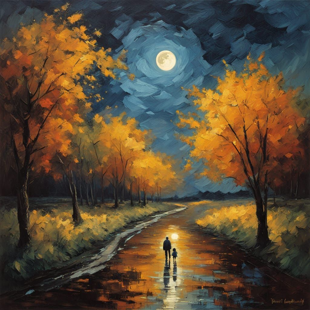Ethereal Nighttime Encounter in Earthy Tones