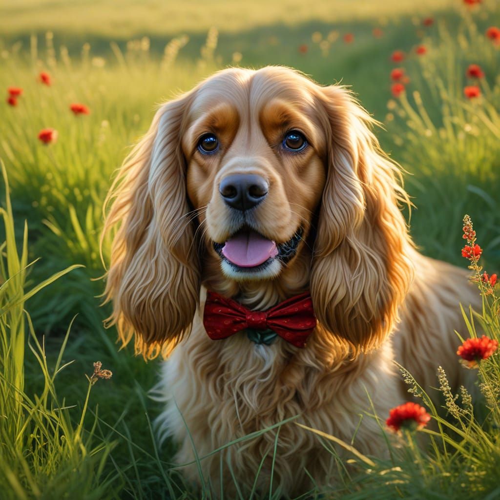 English Cocker Spaniel in Impressionist Style