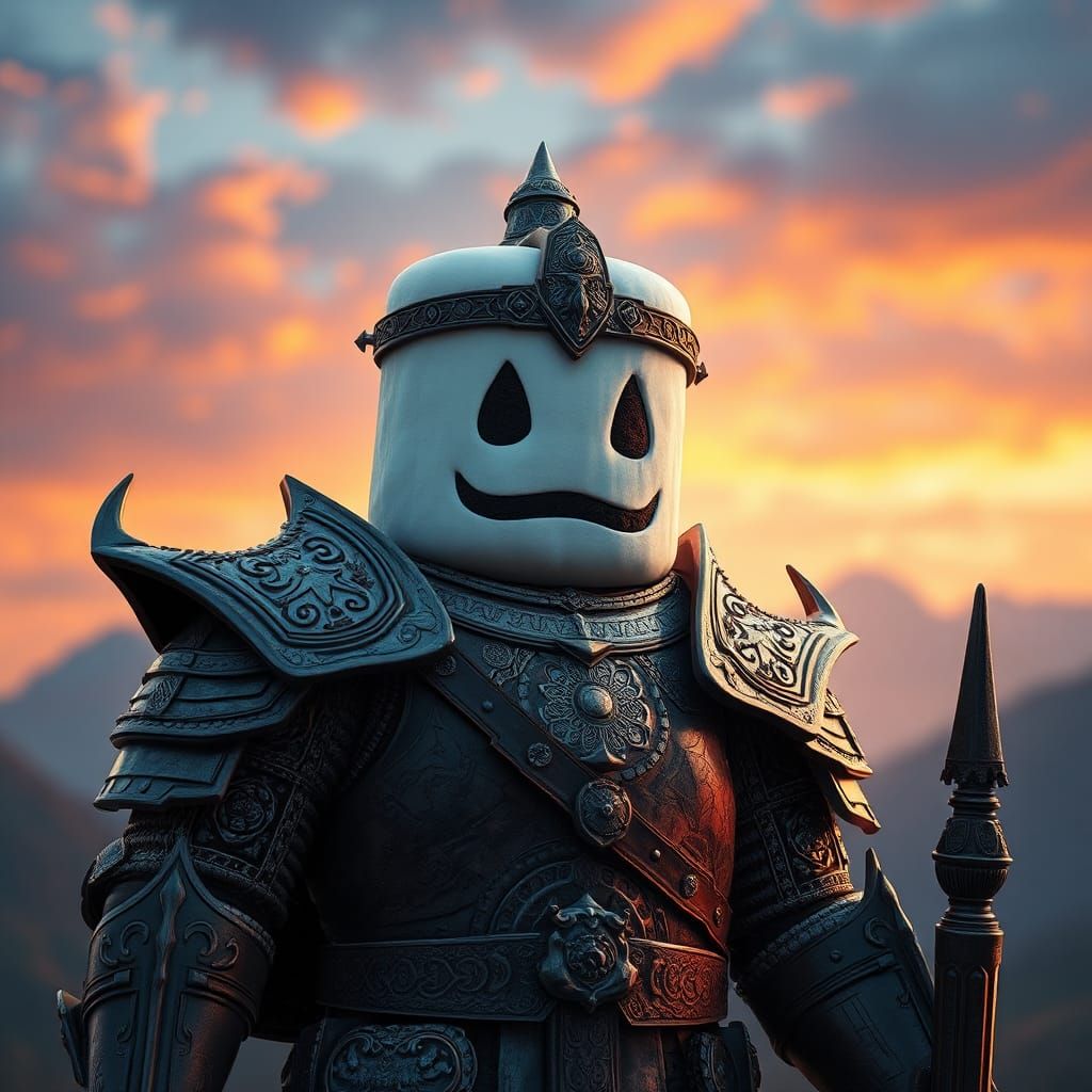 Marshmallow Punk Warrior in Ornate Armor