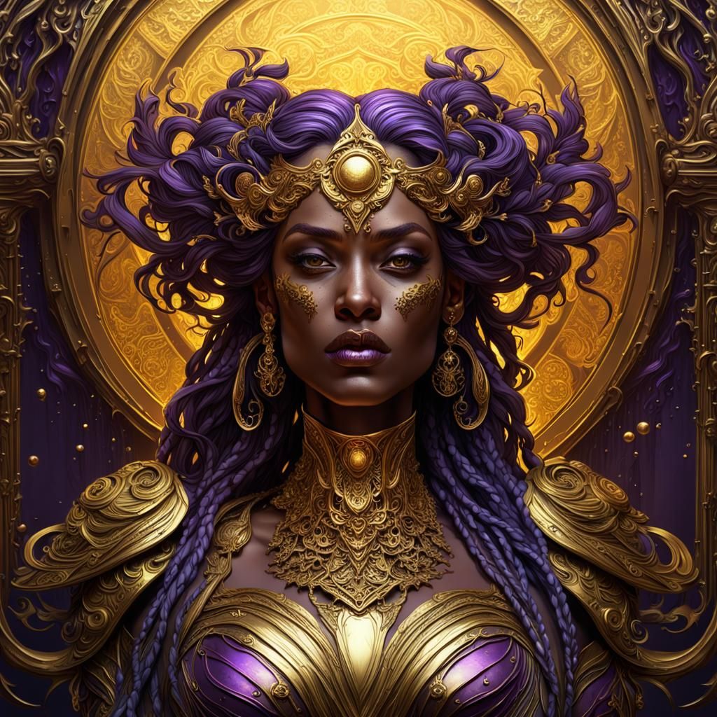 Liquid Gold Warrior: Dark Fantasy Concept Art