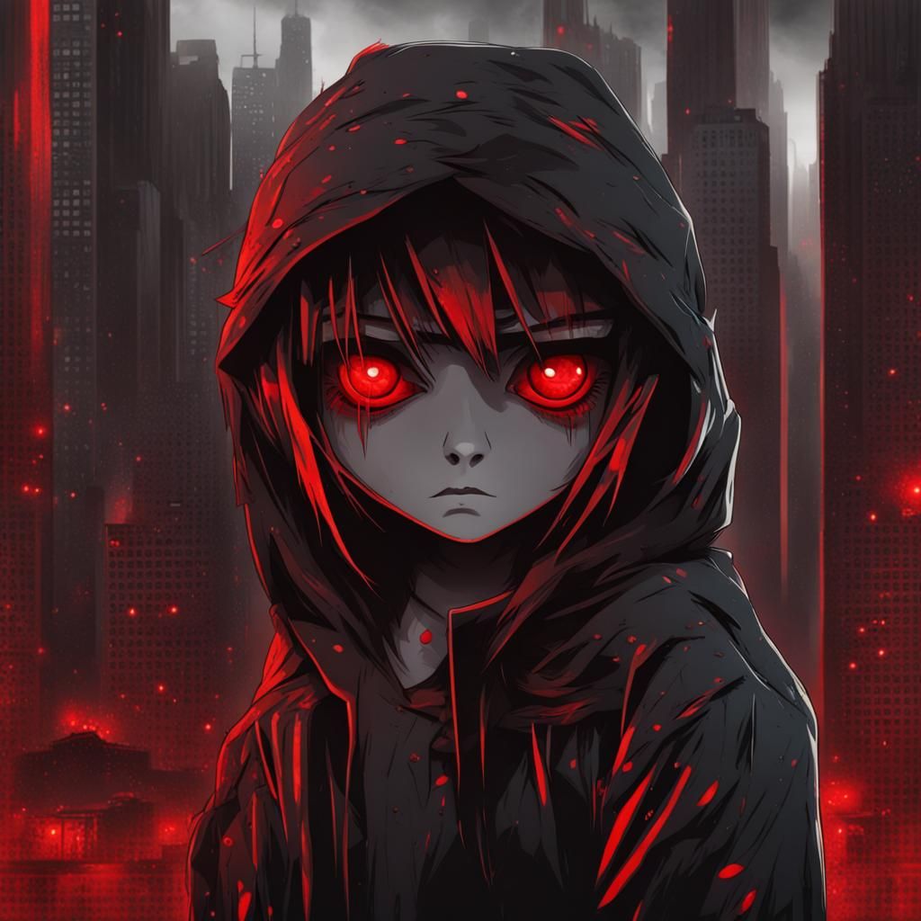 Red Eyes Glaring in Dystopian Darkness