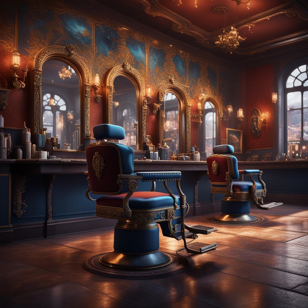 Detailed Matte Painting of a Kaiser Hairdresser