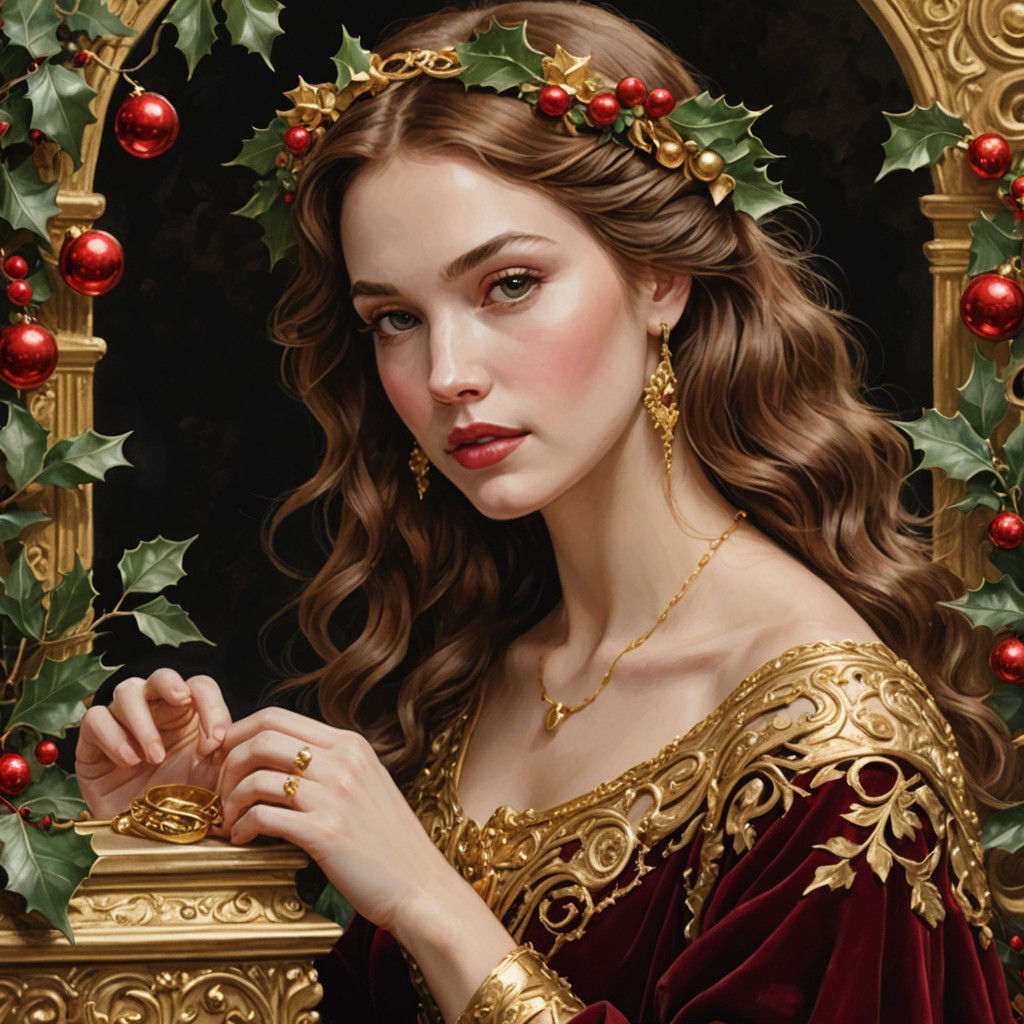 Golden Rings on a Festive Christmas Table