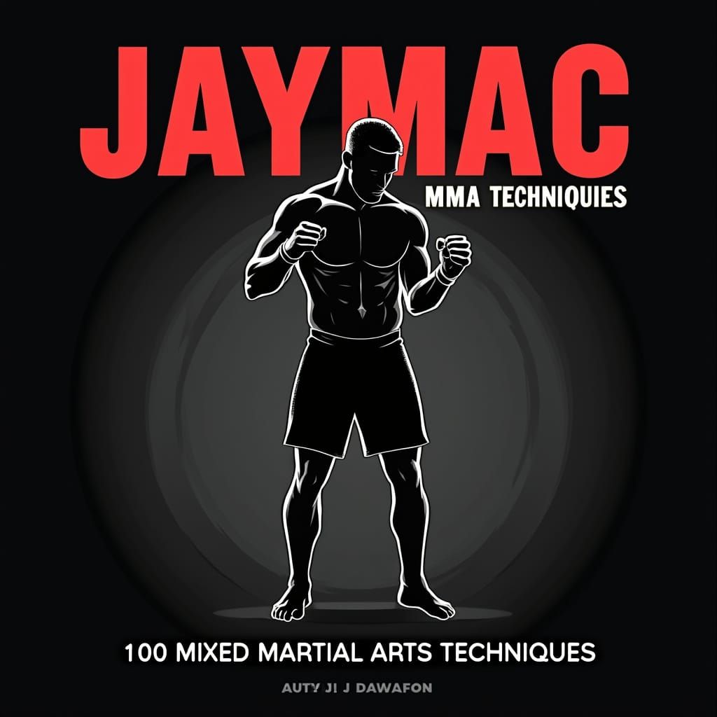 Futuristic MMA Fighter Silhouette in Bold Typography