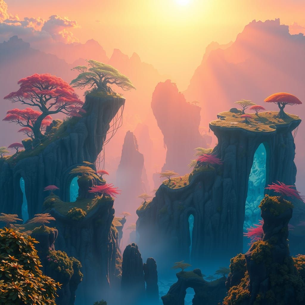 Luminescent Islands: Fantasy Concept Art in 8K