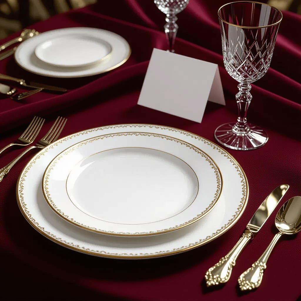 Elegant Table Setting in Detailed Matte Painting Style