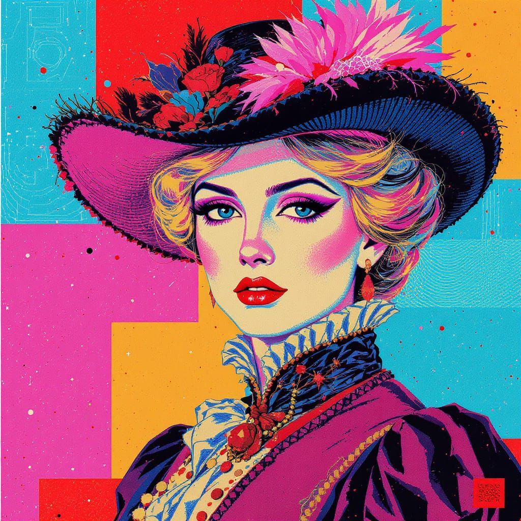Victorian Blonde Woman Pop Art Splash Screen