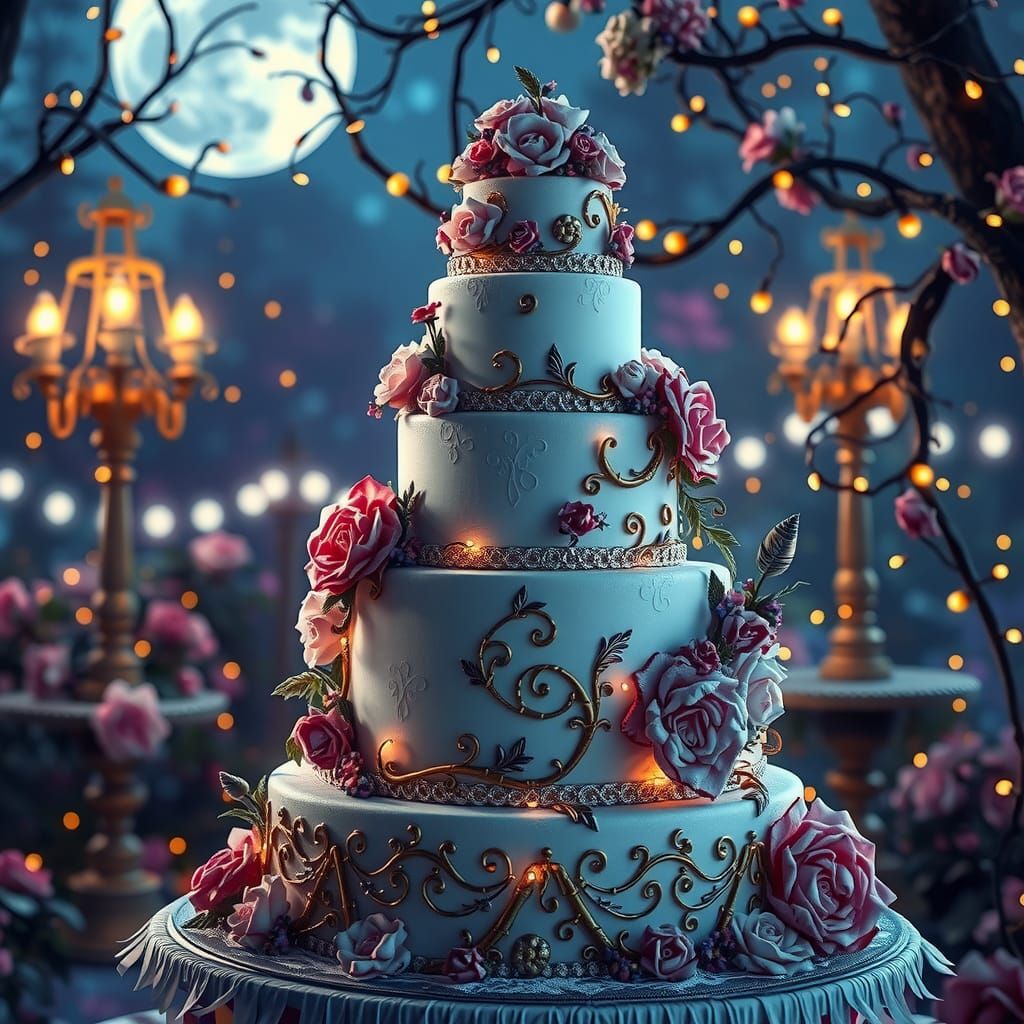 Fairy Tale Wedding Cake in Fantasy Garden