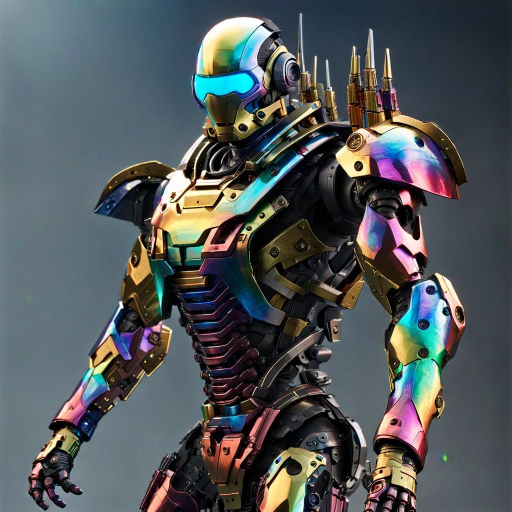 Armored Cyborg Warrior in Bio-Suit