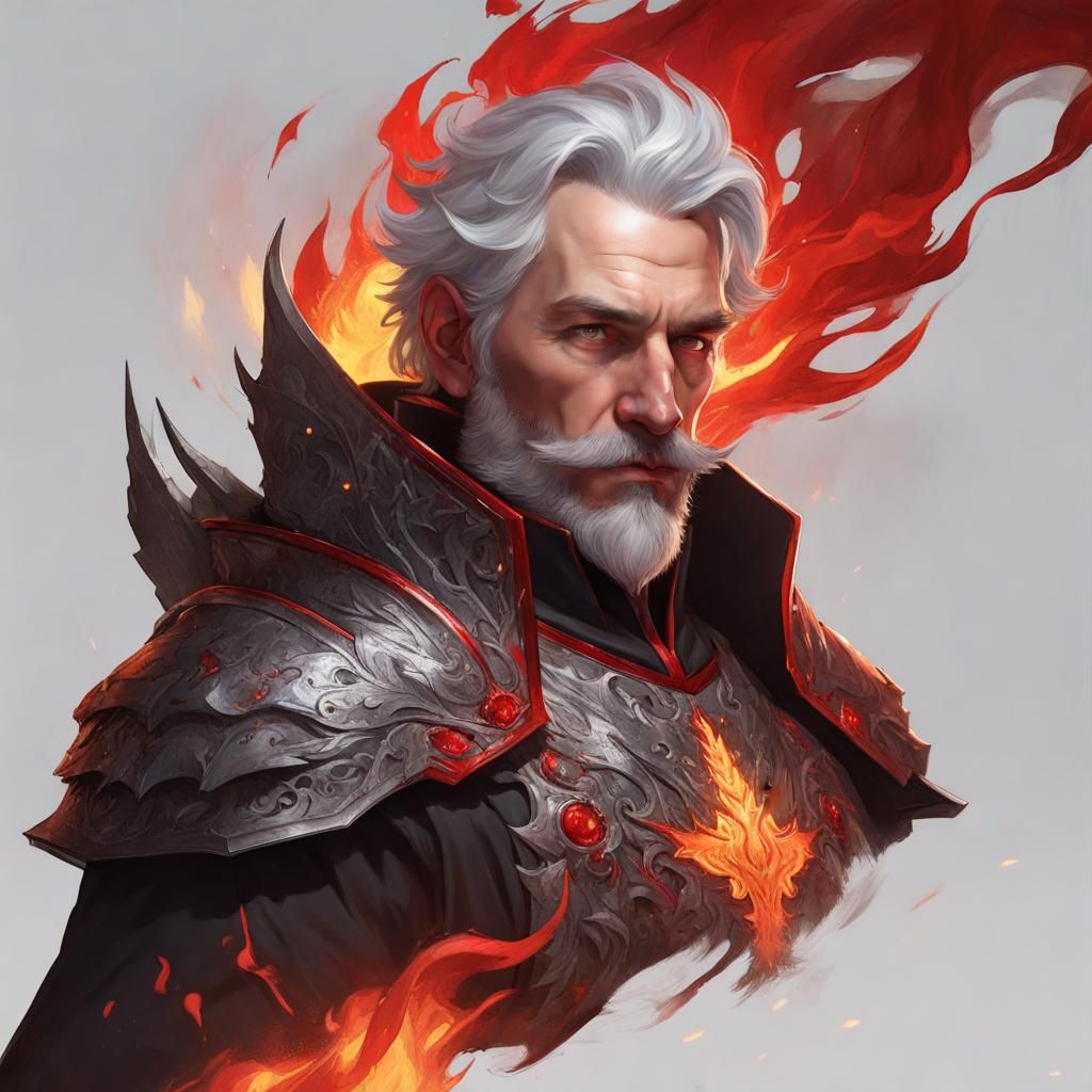 Demonic Warrior in Archaic Armor, Hyperdetailed Digital Art