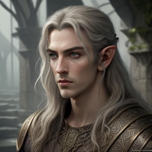 Ayleid Elf Portrait in Art Deco Style