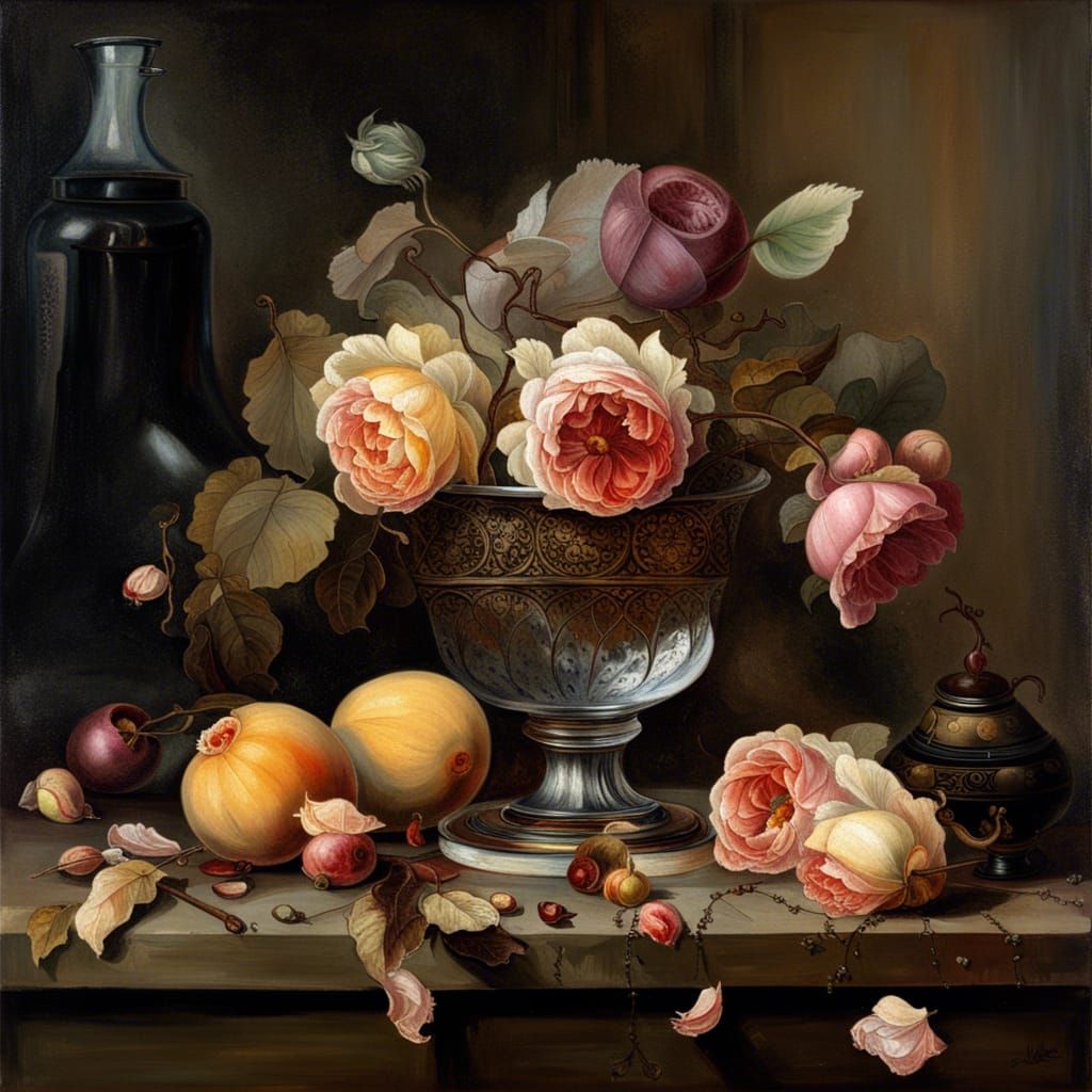 Classical Vanitas Still Life Oil Painting