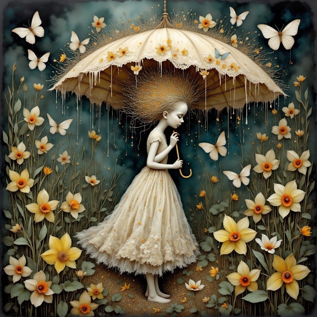 Feral Fairies Dance Among Delicate Blooms in a Whimsical, Su...