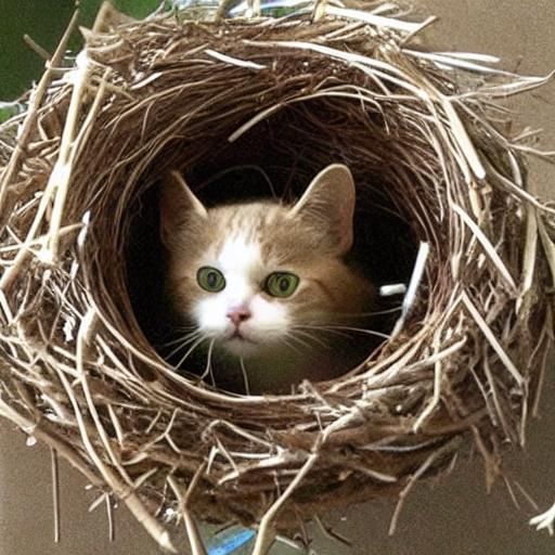 Cat Investigates Bird Nest