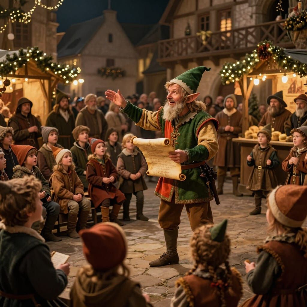 Medieval Storyteller Shares Christmas Elf Tale to Captivated...