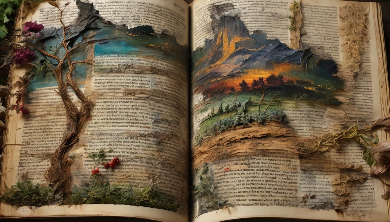 Ancient Book Pages Become Lush Landscapes