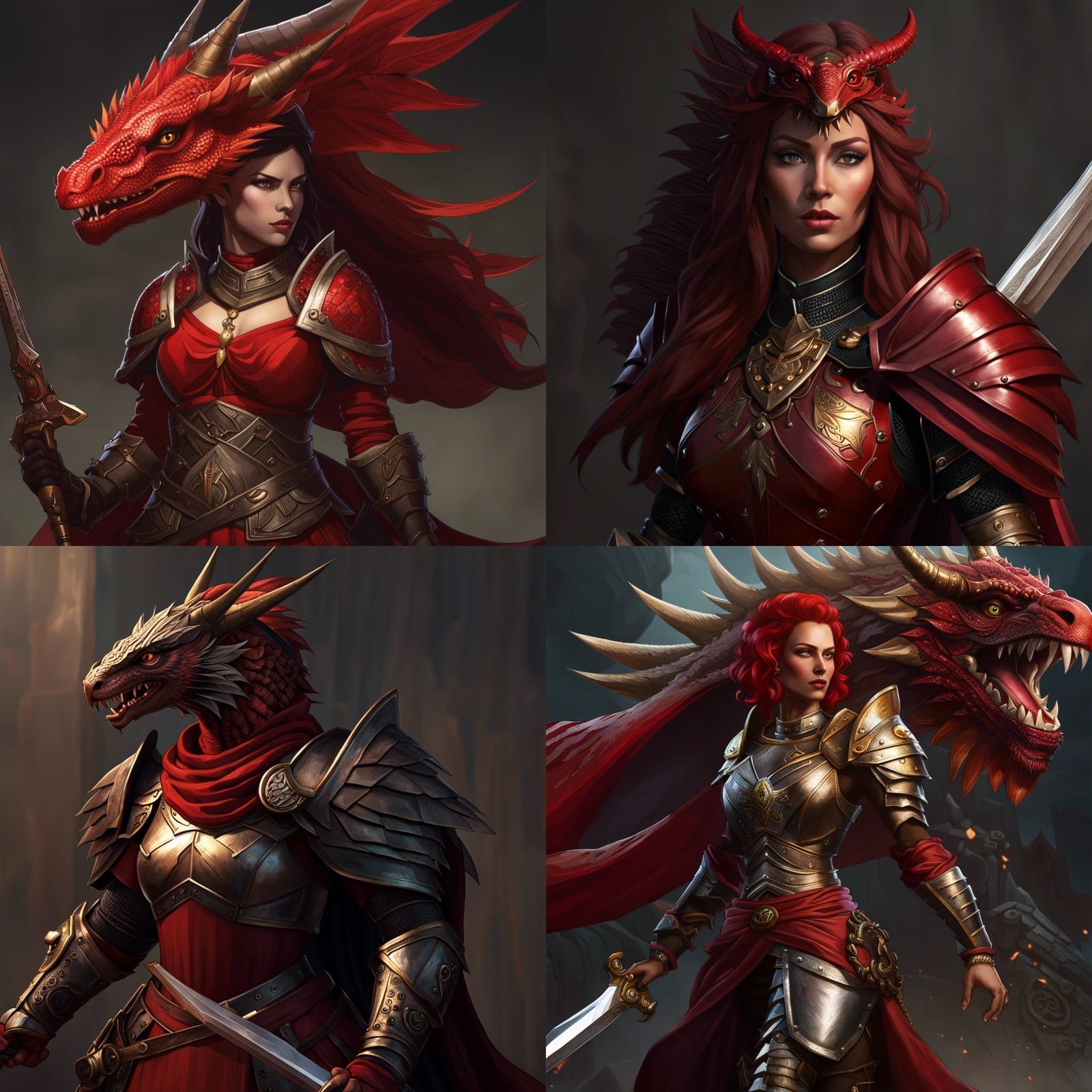 Wingless Dragon Warrior in Dark Fantasy Art