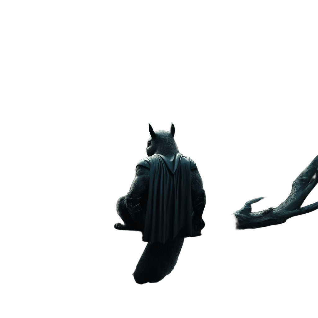 Squirrel Batman in Tree City: Digital Matte Painting
