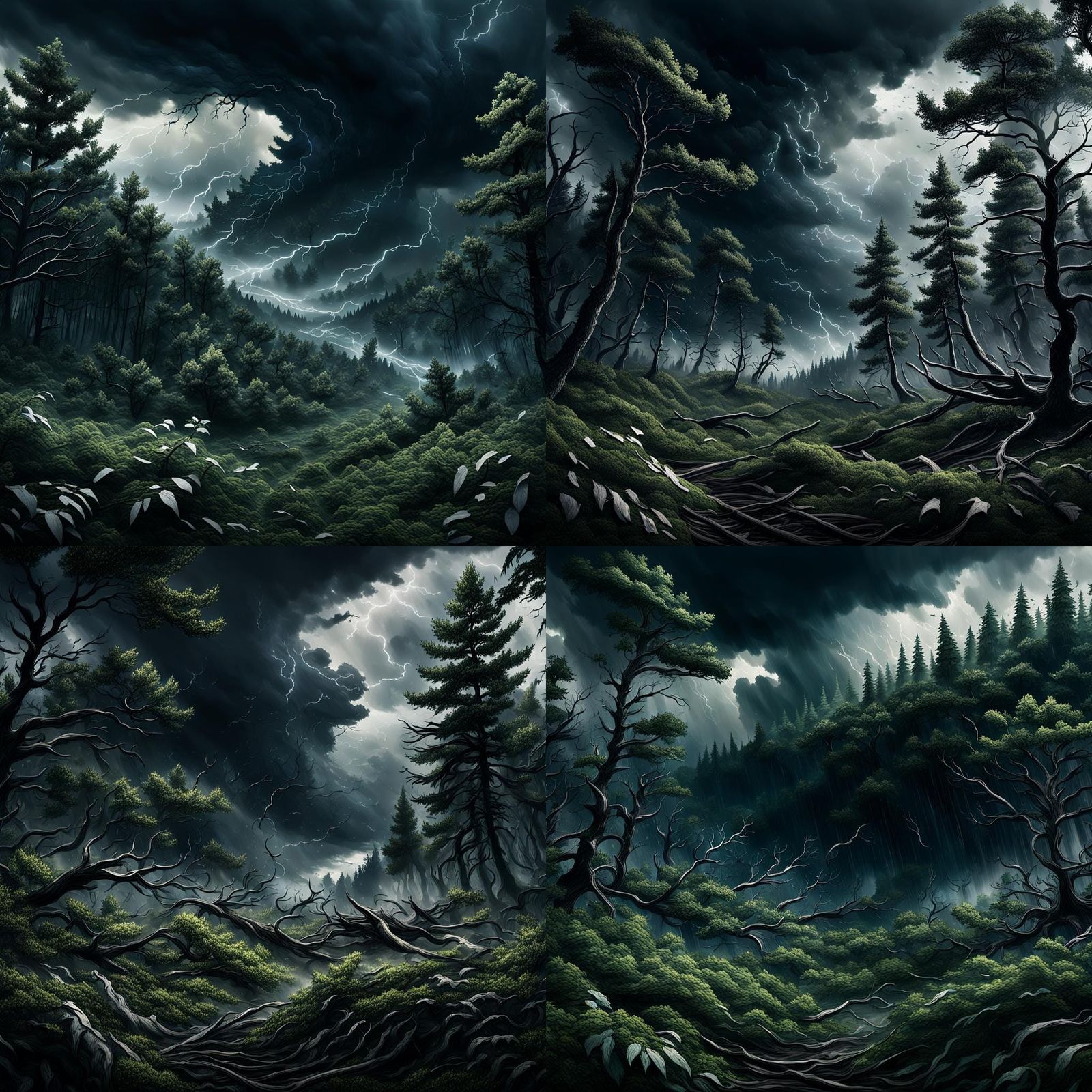 Stormy Forest Landscape in 3D Digital Art