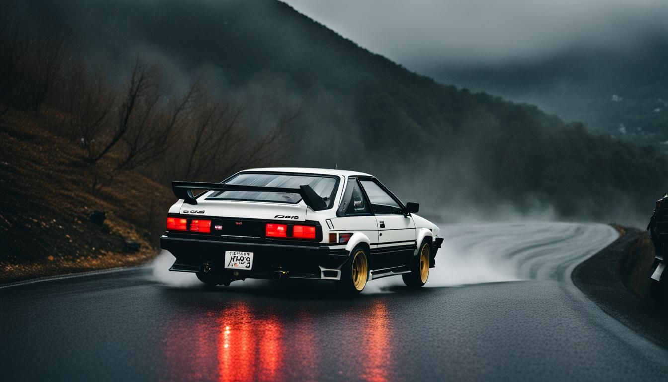 AE86 Trueno Drifting on Mountain Road