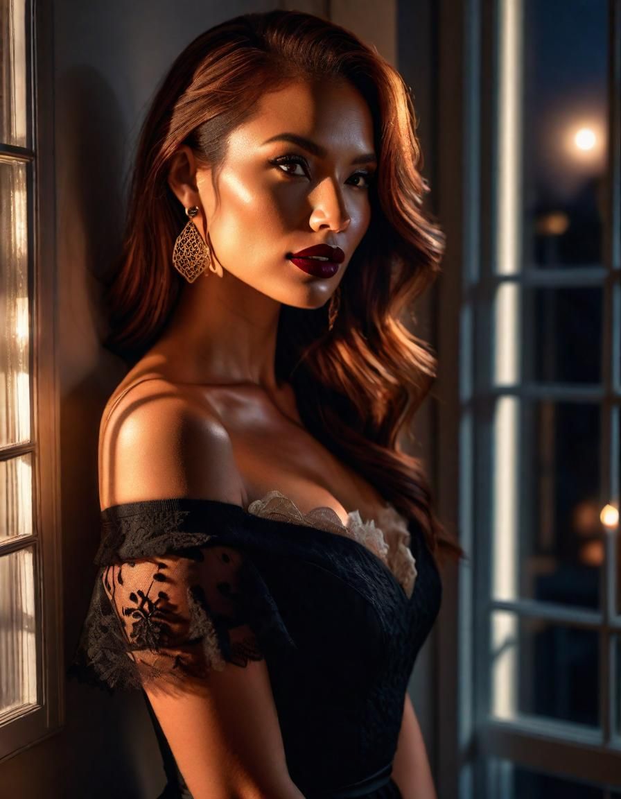 Hyperdetailed Photo of a Woman in Candlelight