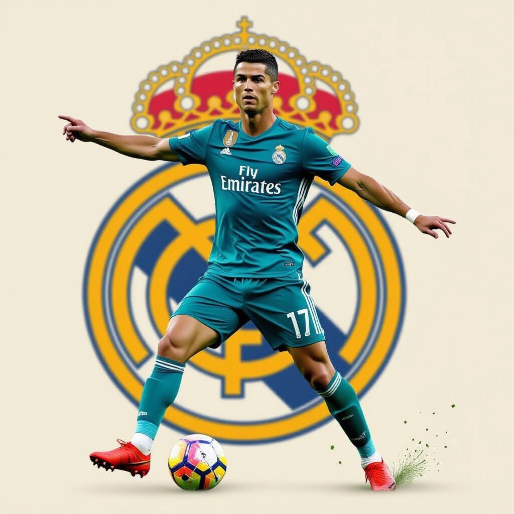 Cristiano Ronaldo Double Exposure in Midjourney Style