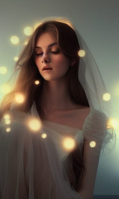 Hyperrealistic Portrait with Delicate Lighting and Halo
